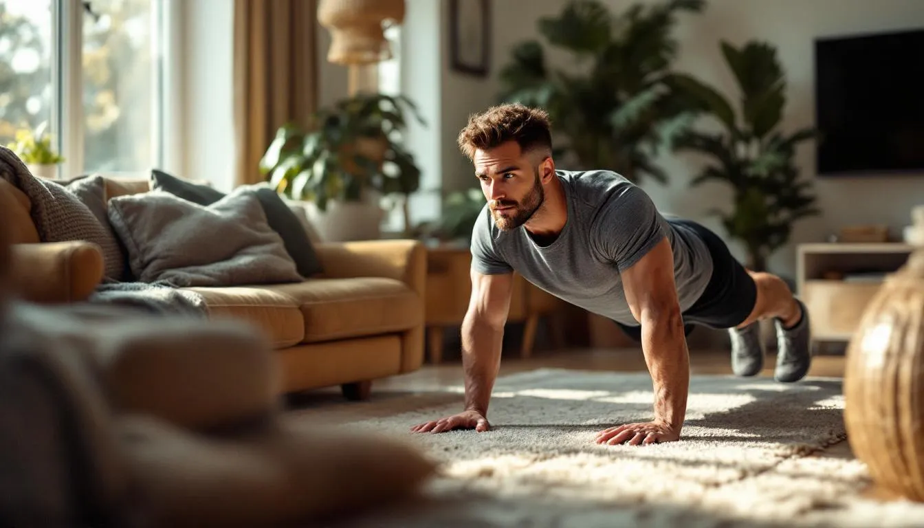 Représenatation de programme d’entraînement musculation à la maison débutant homme