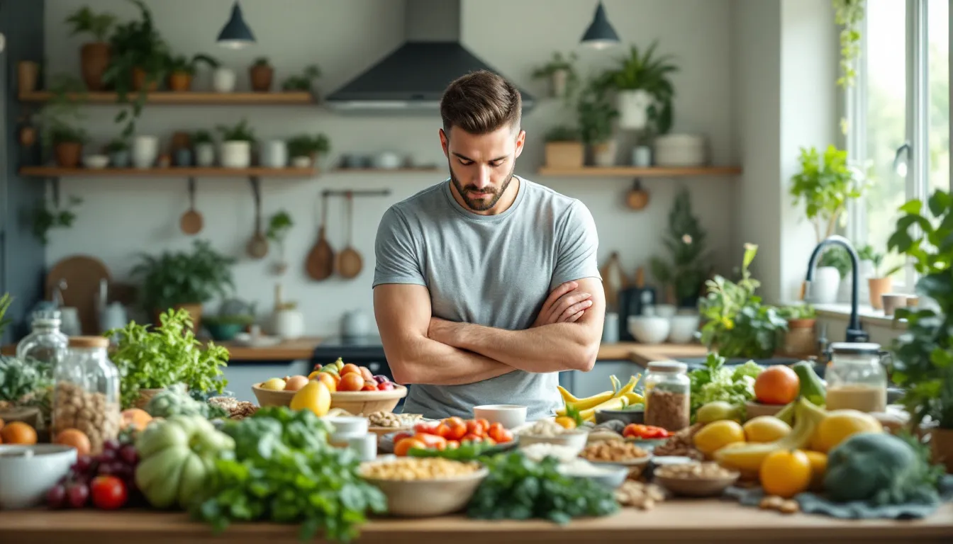 Représenatation de alimentation et suppléments pour optimiser la concentration masculine
