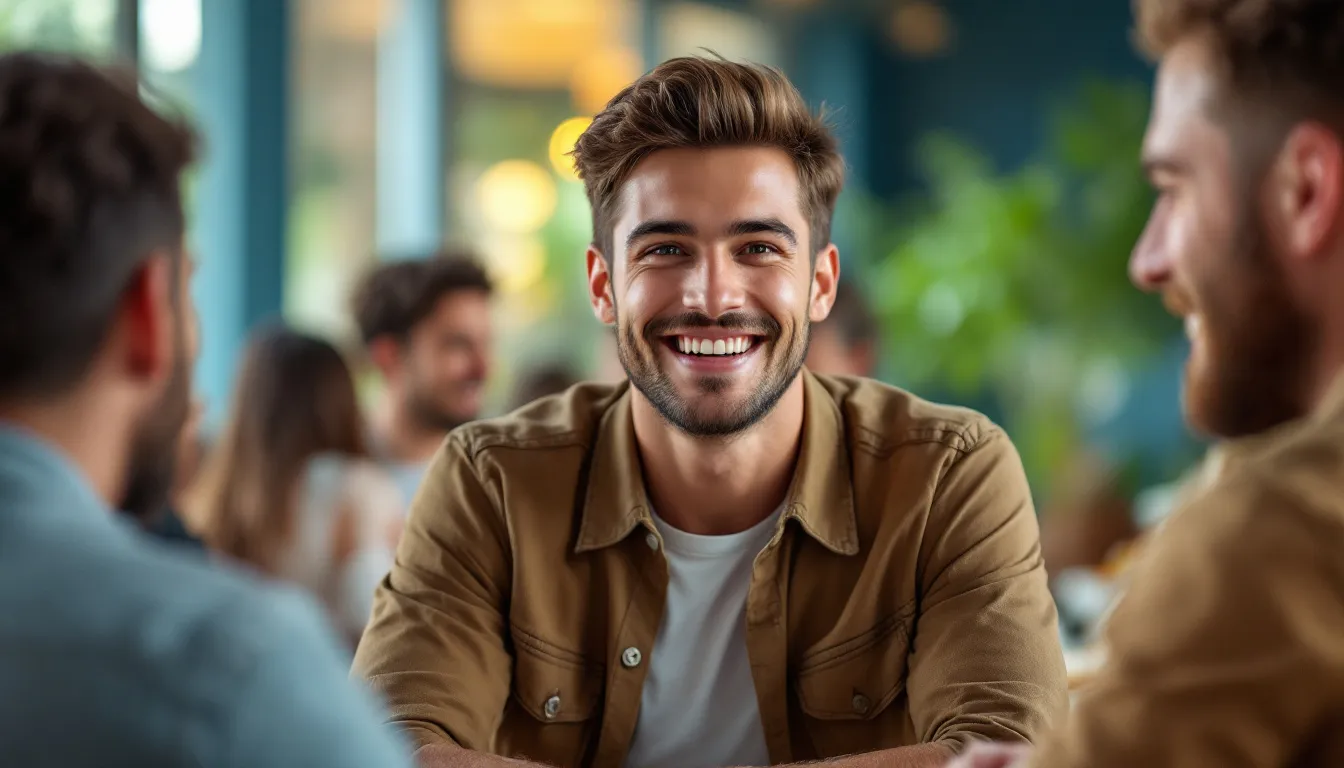 Représenatation de comment devenir plus confiant en société homme