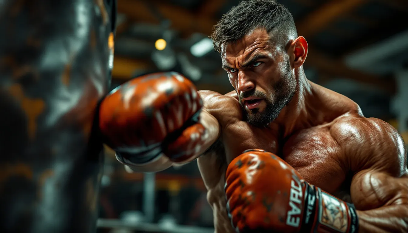 Représenatation de exercices pour augmenter sa force de frappe homme