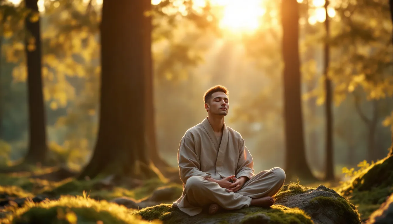 Représenatation de guide complet pour débuter la méditation homme