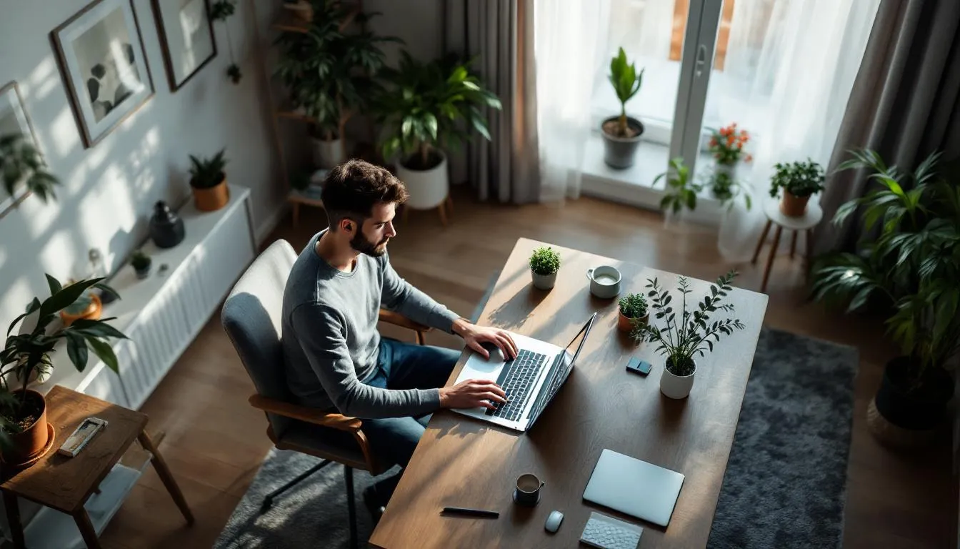 Représenatation de idées de business en ligne rentable pour homme introverti