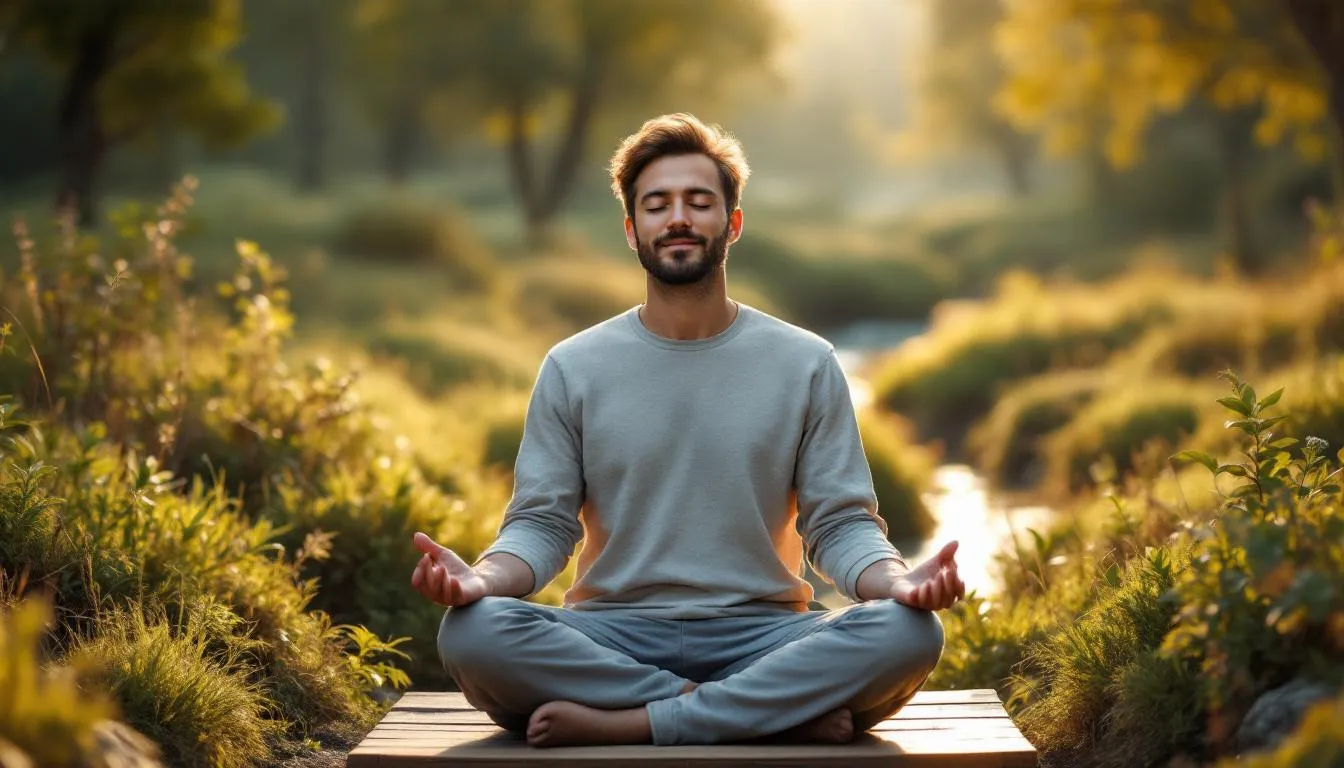 Représenatation de techniques de méditation pour homme débutant