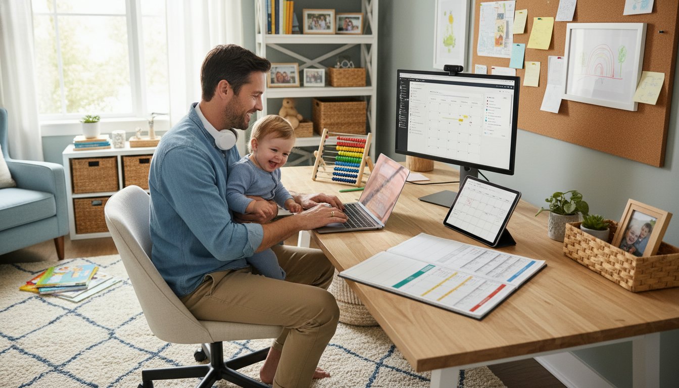 Représenatation de techniques de gestion du temps pour pères actifs